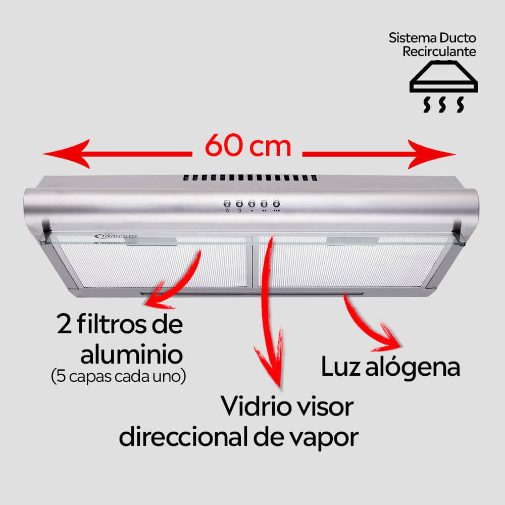 campana de cocina modelo iwh101ixg-m marca klimatic