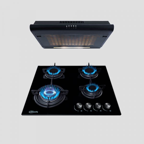 Combo klimatic encimera a Gas 4 Hornillas nina 60 + Campana de Cocina 60cm IWH101ne-m
