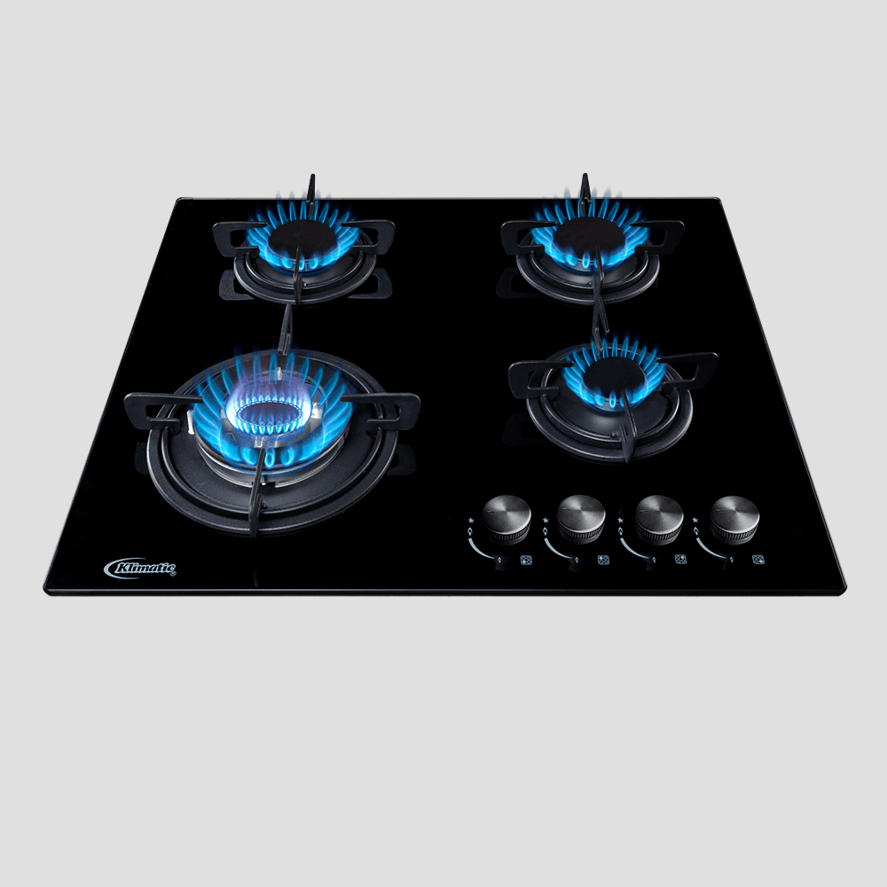 Encimera a gas 4 hornillas o cocina empotrable para gas glp y gn modelo nina marca klimatic