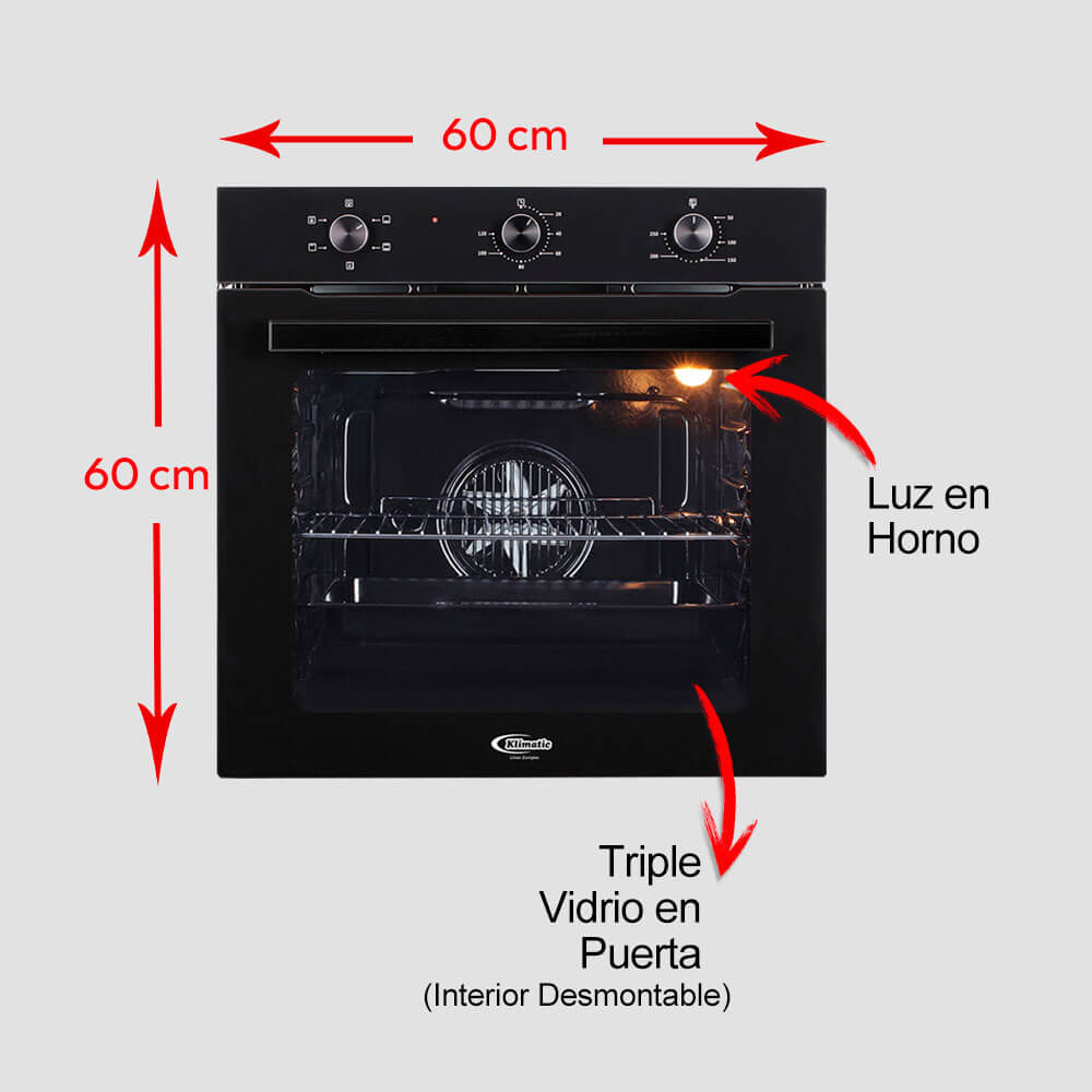 horno eléctrico empotrable modelo assen marca klimatic