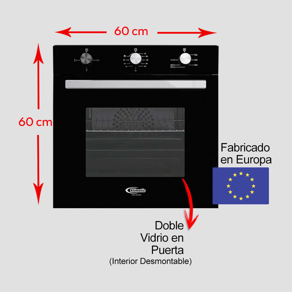 horno eléctrico empotrable modelo Berlín marca klimatic