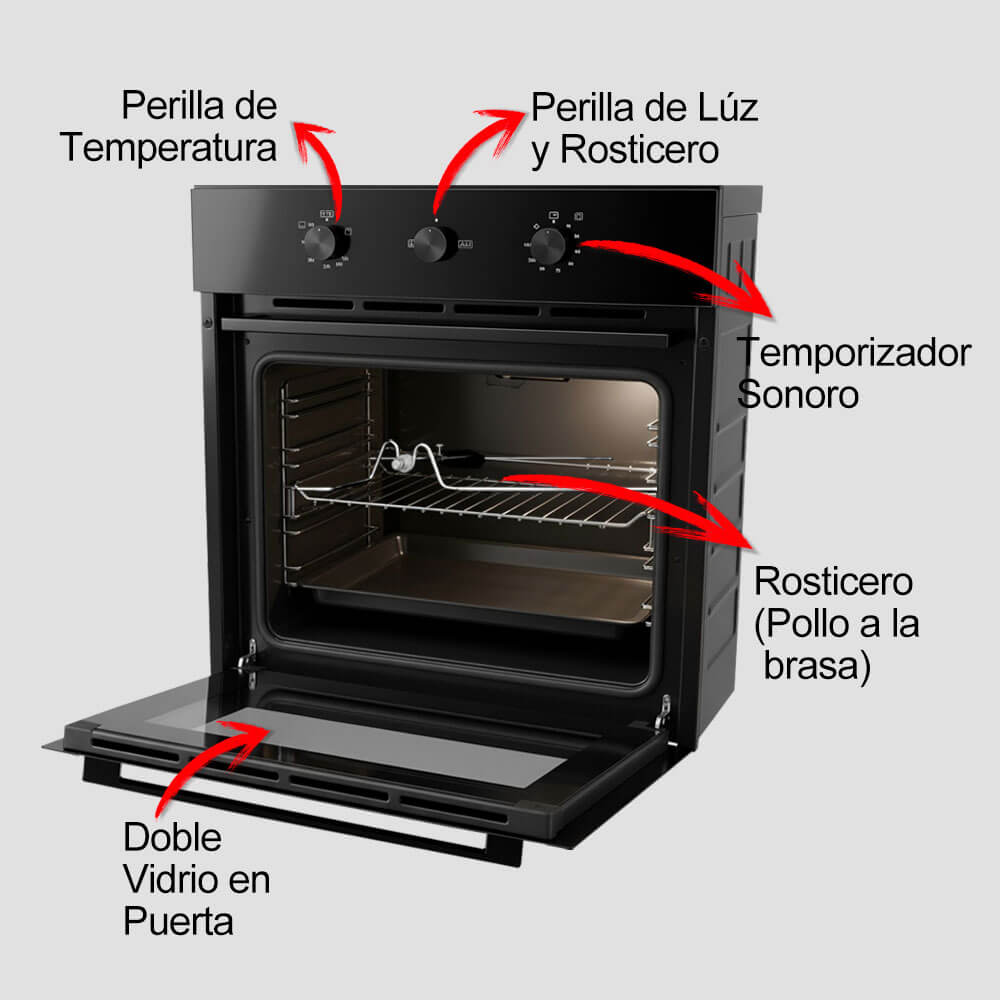 horno a gas empotrable modelo jena marca klimatic