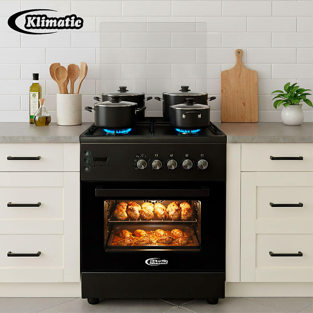 cocina de pie a gas 4 hornillas con horno modelo bayern marca klimatic