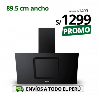 campana de cocina premium modelo kamba de 90cm con vidrio curvo marca klimatic