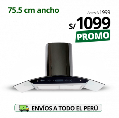 campana de cocina o campana extractora 88.5cm ancho modelo vebezia black klimatic