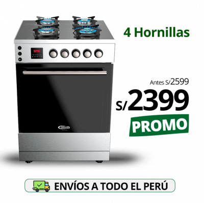 cocina a gas 4 hornillas para gas glp y gn modelo vita pro marca klimatic