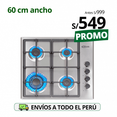 cimera a gas 4 hornillas o cocina empotrable para gas glp y gn modelo cekt600-pro marca klimatic