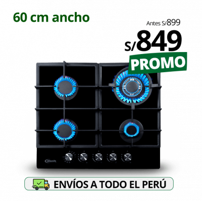 encimera de cocina a gas glp y gn de 4 hornillas modelo trevi 60 marca klimatic